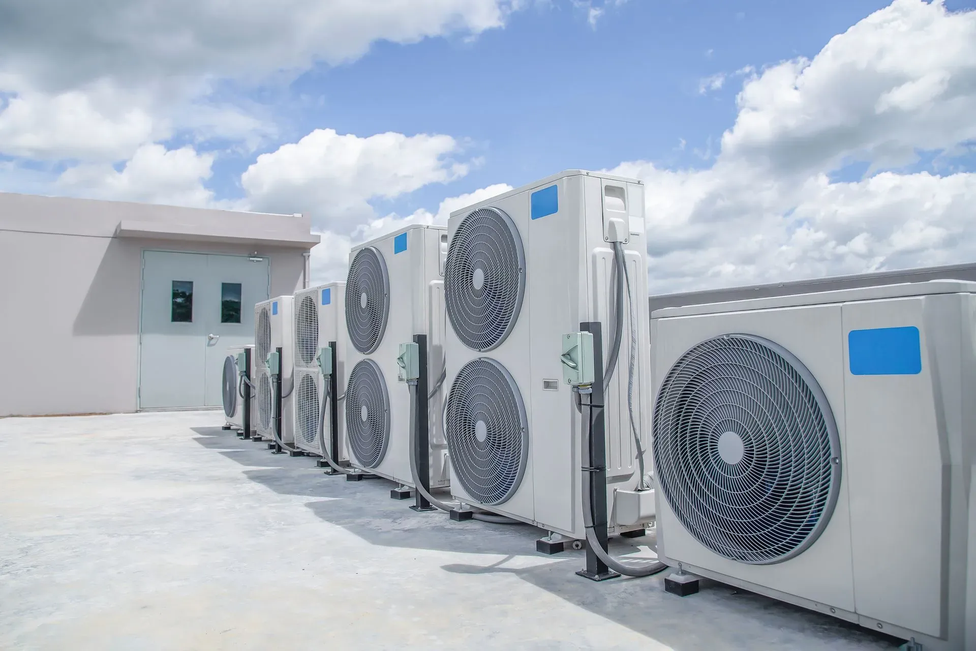 Outdoor heating and cooling units