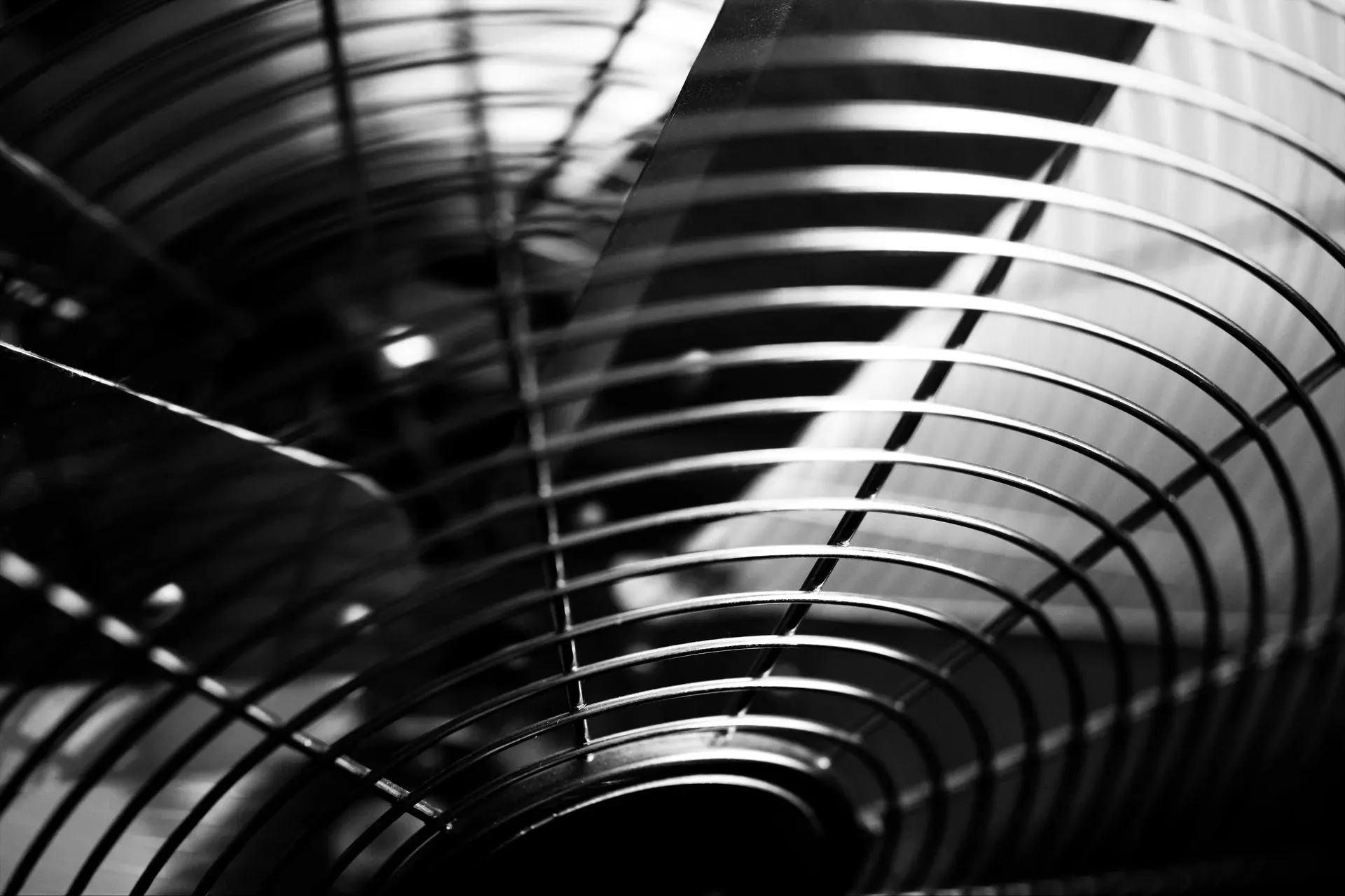 Close-up of an HVAC fan grille